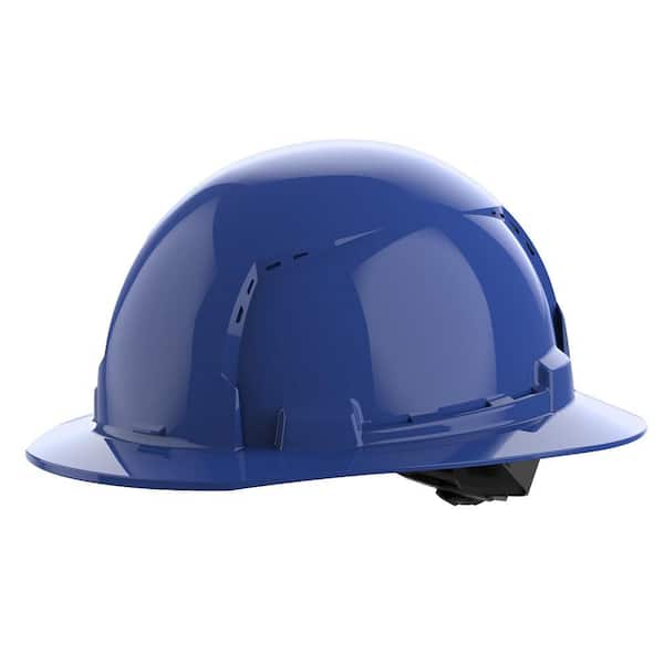 BOLT Blue Type 1 Class C Full Brim Vented Hard Hat with 4-Point Ratcheting Suspension