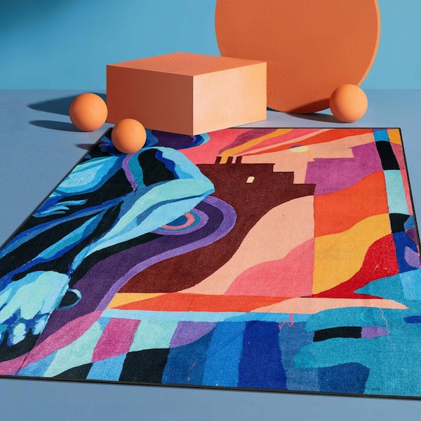 Misha The Sunday Jungle Aubade Modern Abstract Multi 7 ft. 7 in. x 9 ft. 10 in. Area Rug