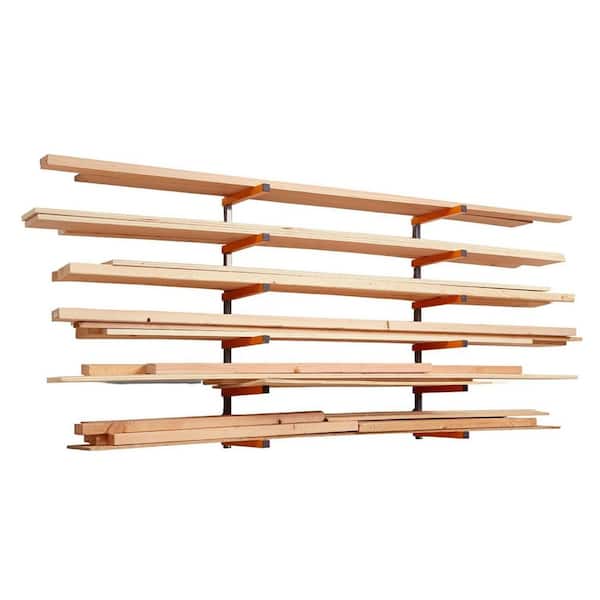 39.5 in. H x 72 in. W x 12.5 in. D 6-Level Orange/Gray Mounted Steel Garage Wall Shelf