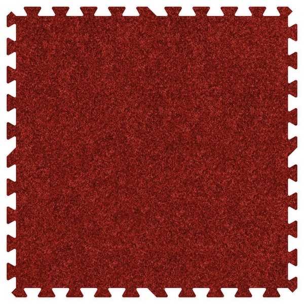 Groovy Mats Red 24 in. x 24 in. Comfortable Carpet Mat (100 sq. ft. / Case)