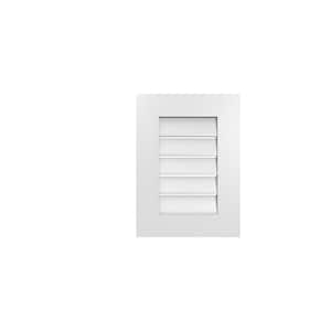 16 in. x 22 in. Rectangular White PVC Paintable Gable Louver Vent Functional