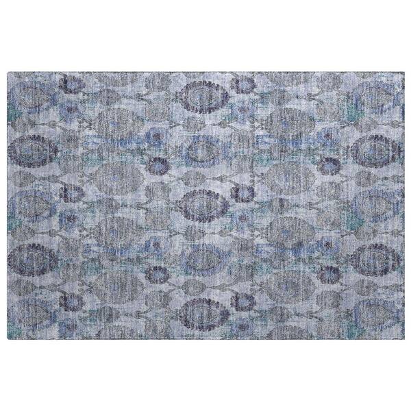 Dream Shag Premium Machine Washable Abstract ADS821 Blue 3 ft. x 4 ft. Area Rug