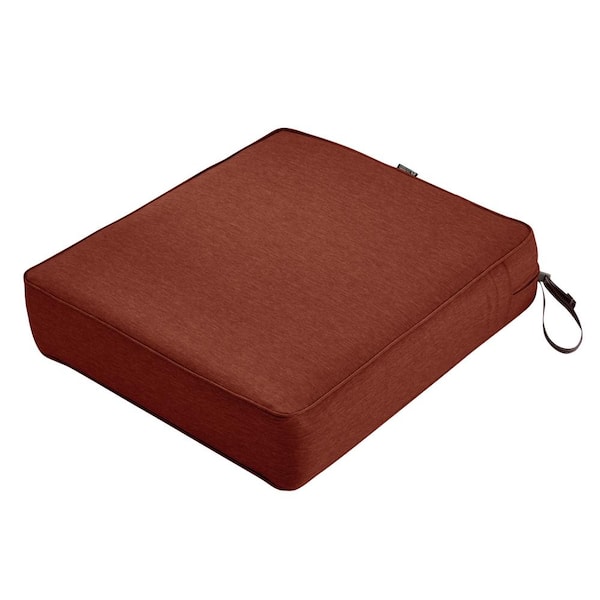 Classic Accessories Montlake 23 in. W x 25 in. D x 5 in. Thick Heather Henna Red Outdoor Lounge Chair Cushion
