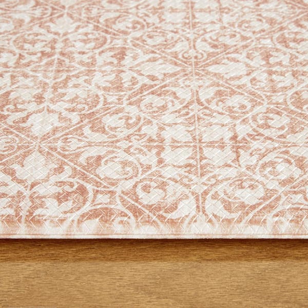 Basic Comfort Plus Vintage Medallion Rust 18 in. x 39 in. Anti Fatigue Mat