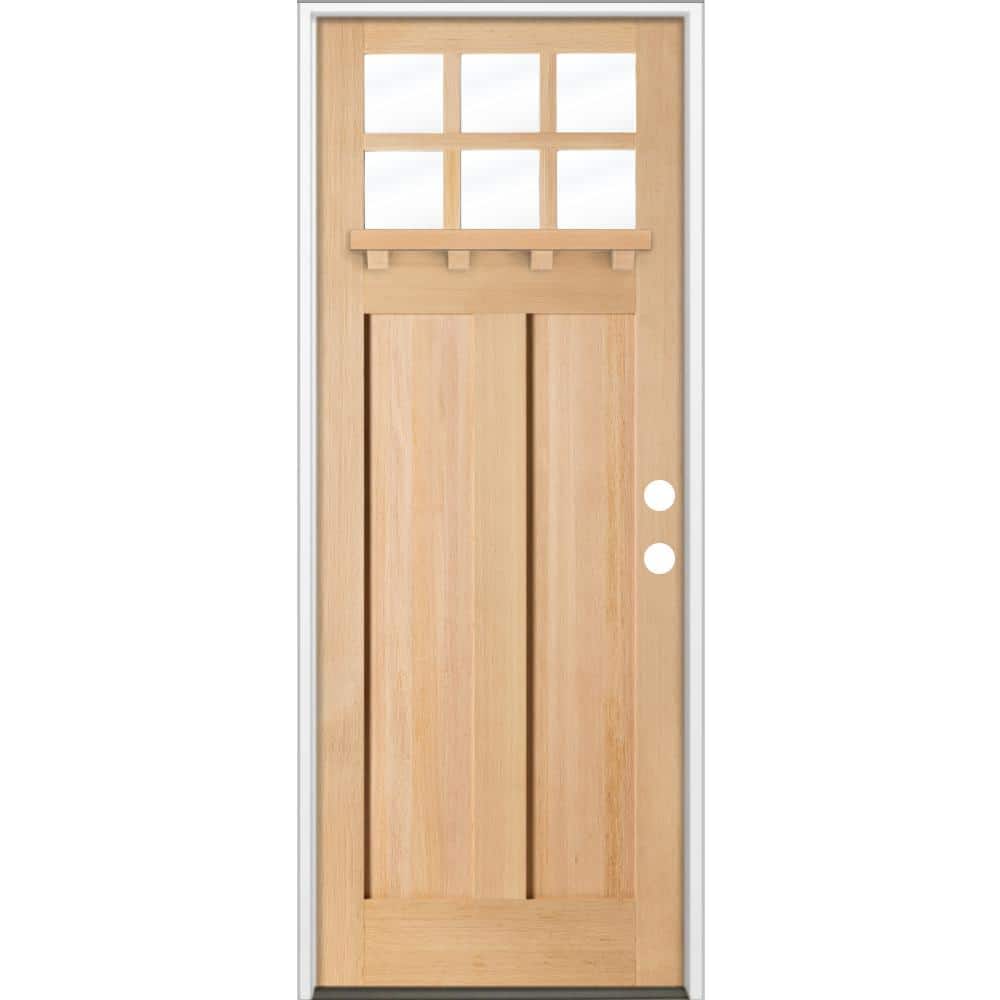 36 in. x 96 in. 6-Lite Craftsman Left Hand Unfinished Hemlock Prehung Front Door price history on PriceWatchPro