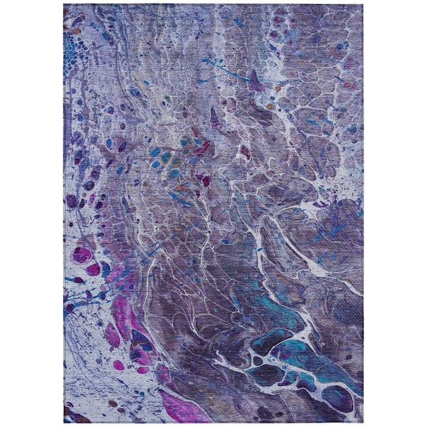 Chantille Machine Washable Indoor/Outdoor Abstract ACN2730 Plum 9 ft. x 12 ft. Area Rug