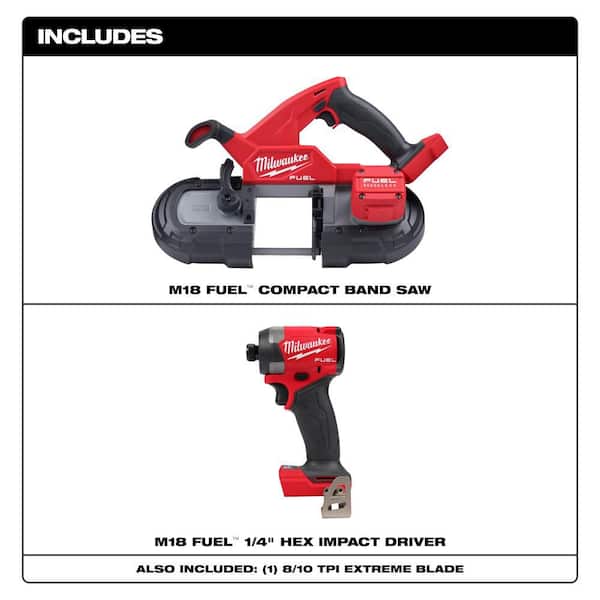 M18 FUEL 18V Lithium-Ion Brushless Cordless Compact Bandsaw w/ Impact Driver