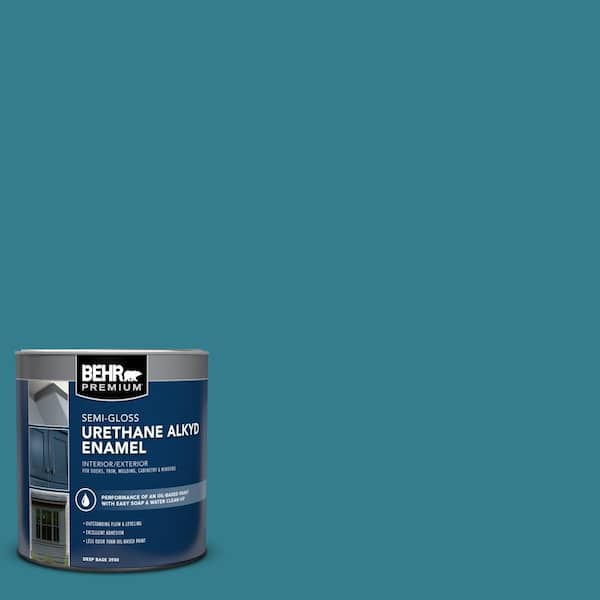 1 qt. Home Decorators Collection #HDC-CL-27 Calypso Blue Semi-Gloss Enamel Urethane Alkyd Interior/Exterior Paint