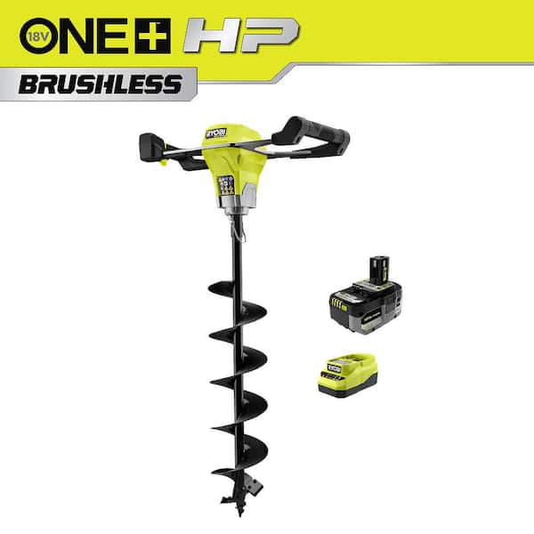 ONE+ HP 18V Brushless Cordless Earth Auger with 6 in. Bit, 4.0 Ah Battery, and Charger