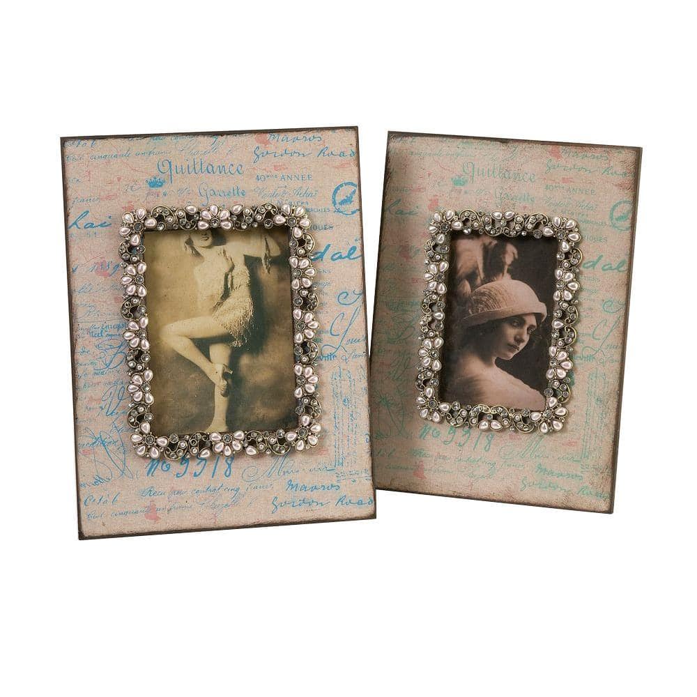 Lenor 1-Opening 4 in. x 6 in. Multicolored Picture Frame (Set of 2)