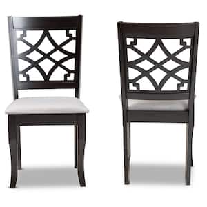 Mael Grey and Dark Brown Dining chair (Set of 2)