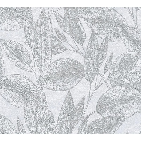 Advantage Suki Silver Leaves Wallpaper