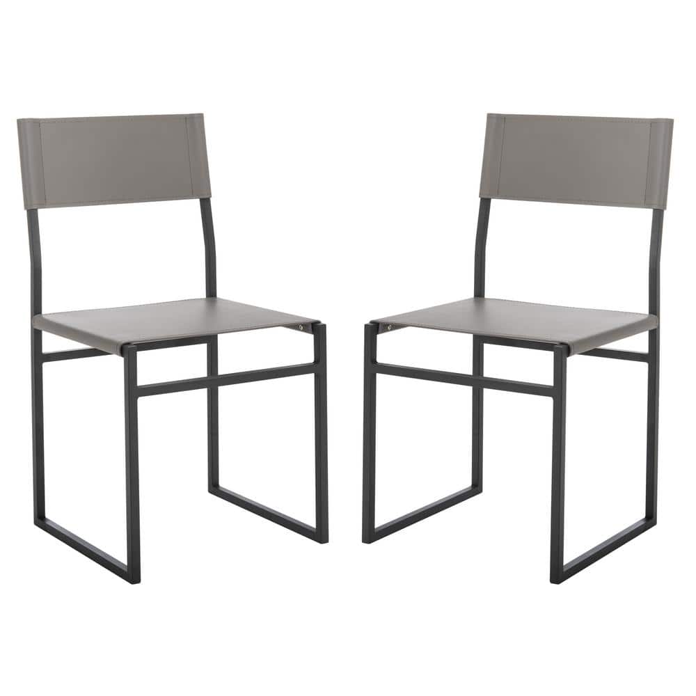 Layne Gray/Black 18 in. Iron Dining Chair (Set of 2)