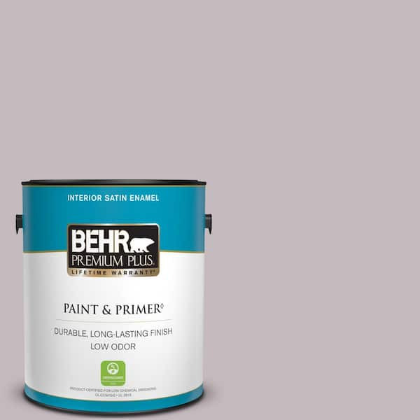 BEHR PREMIUM PLUS 1 gal. #N110-2 Mulberry Stain Satin Enamel Low Odor Interior Paint & Primer