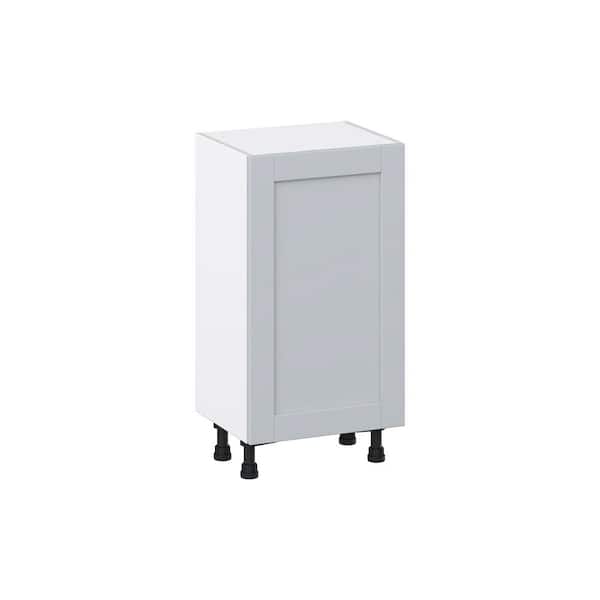 J COLLECTION Milton 18 in. W x 14 in. D x 34.5 in. H Assembled Shaker Full Height Door Base Kitchen Cabinet in Light Gray