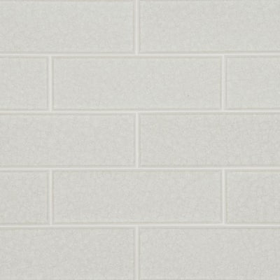Frosted Icicle 3 in. x 9 in. Glossy Glass Ice White Subway Tile (3.8 sq. ft. / case)