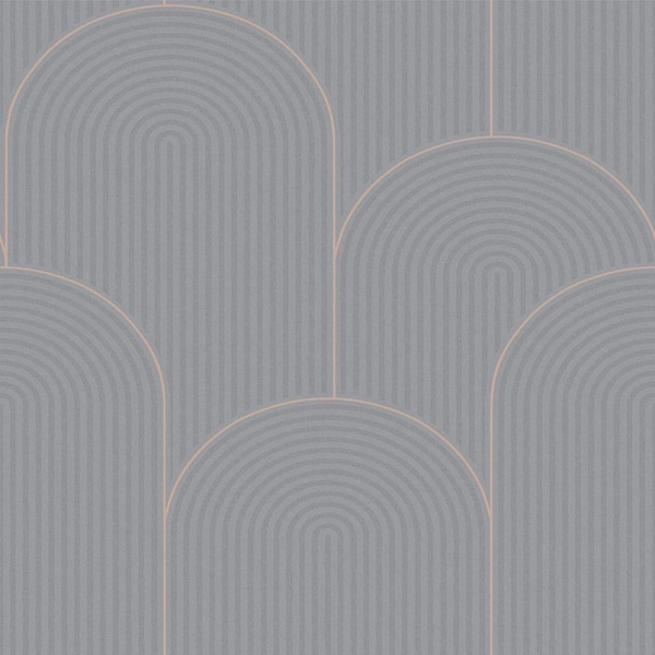 Graham & Brown Lancet Grey and Rose Gold Wallpaper