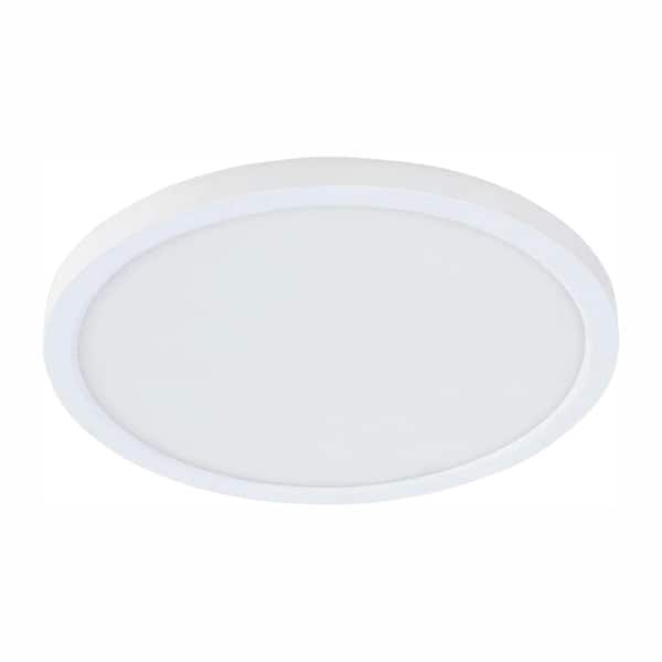 Commercial Electric 4 in. J Box 8-Watt Dimmable White Round Flat Panel Ceiling Flush Mount Integrated LED Recessed Light Color Changing CCT