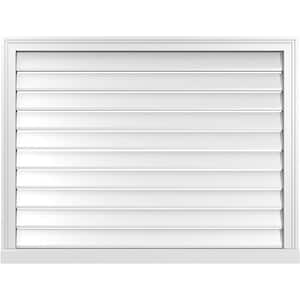 42" x 32" Vertical Surface Mount PVC Gable Vent: Functional with Brickmould Sill Frame