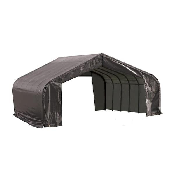 22 ft. W x 24 ft. D x 13 ft. H Grey Steel and Polyethylene Garage Without Floor w/ Corrosion-Resistant Steel Frame