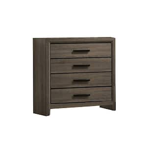 16.38 in. Gray 4-Drawer Wooden Chest of Drawers
