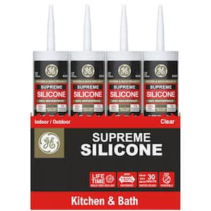 Supreme Silicone 10.1 oz. Clear Kitchen and Bath Caulk (12pk)