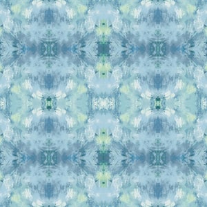 60.75 sq. ft. Blue Kaleidoscope Abstract Nonwoven Paper Unpasted Wallpaper Roll