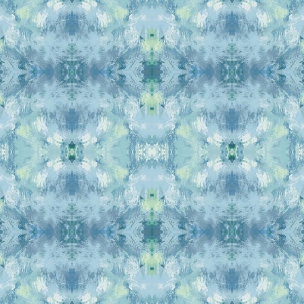 Seabrook Designs 60.75 sq. ft. Blue Kaleidoscope Abstract Nonwoven Paper Unpasted Wallpaper Roll