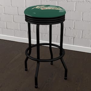 Minnesota Wild Logo 29 in. Green Backless Metal Bar Stool with Vinyl Seat