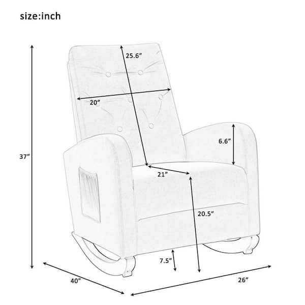 JASMODER Light Gray Wooden Rocking Chair WF212661AAG - The Home Depot