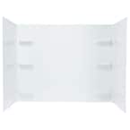 Durawall 42 in. x 72 in. x 58 in. 5-Piece Easy Up Adhesive Bath Tub Surround in White