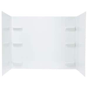 Durawall 42 in. x 72 in. x 58 in. 5-Piece Easy Up Adhesive Bath Tub Surround in White