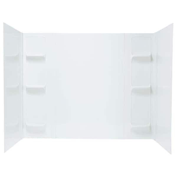 MUSTEE Durawall 42 in. x 72 in. x 58 in. 5-Piece Easy Up Adhesive Bath Tub Surround in White
