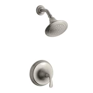 Forte Sculpted Rite-Temp 1-Handle Wall Mount Shower Trim Kit in Vibrant Brushed Nickel (Valve Not Included)