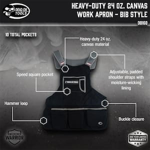 Heavy-duty 24 oz. Canvas Tool Work Apron-Bib Style