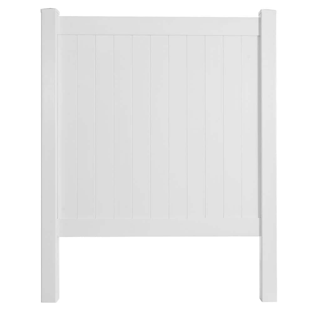 6 ft. x 6 ft. White Vinyl Fence Panel (Set of 2-Pieces)