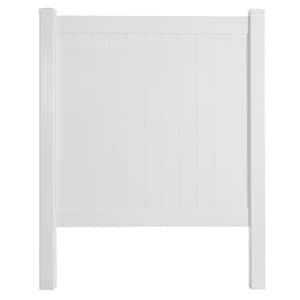 6 ft. x 6 ft. White Vinyl Fence Panel (Set of 2-Pieces)