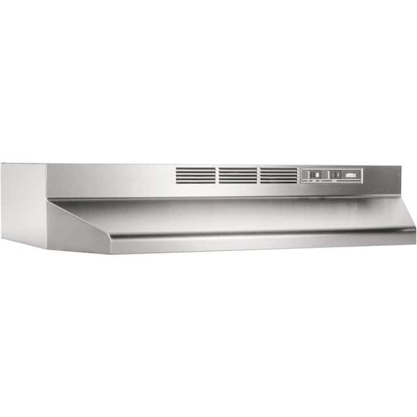 Broan-NuTone 41000 Series 24 in. Ductless Under Cabinet Range Hood with Light in Stainless Steel