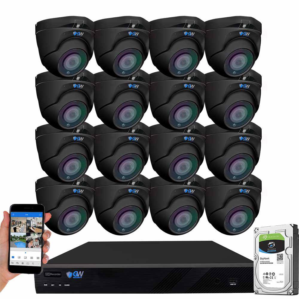 GW Security 16Channel 8MP 4TB NVR Security Camera System 16 Wired