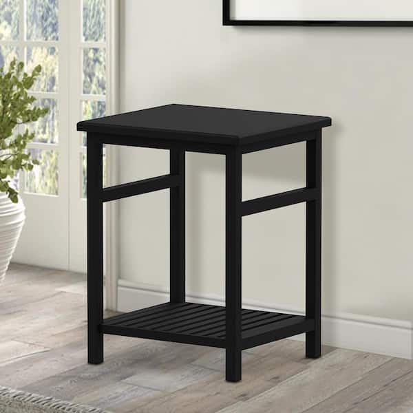 Black store bamboo nightstand