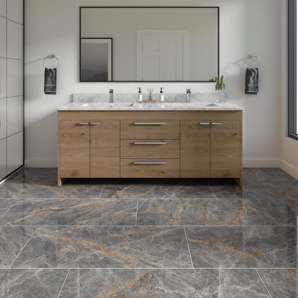 Shoregaze Sapphire 2-1/2 in. x 3 in. Matte Ceramic Hexagon Mosaic Tile Sample