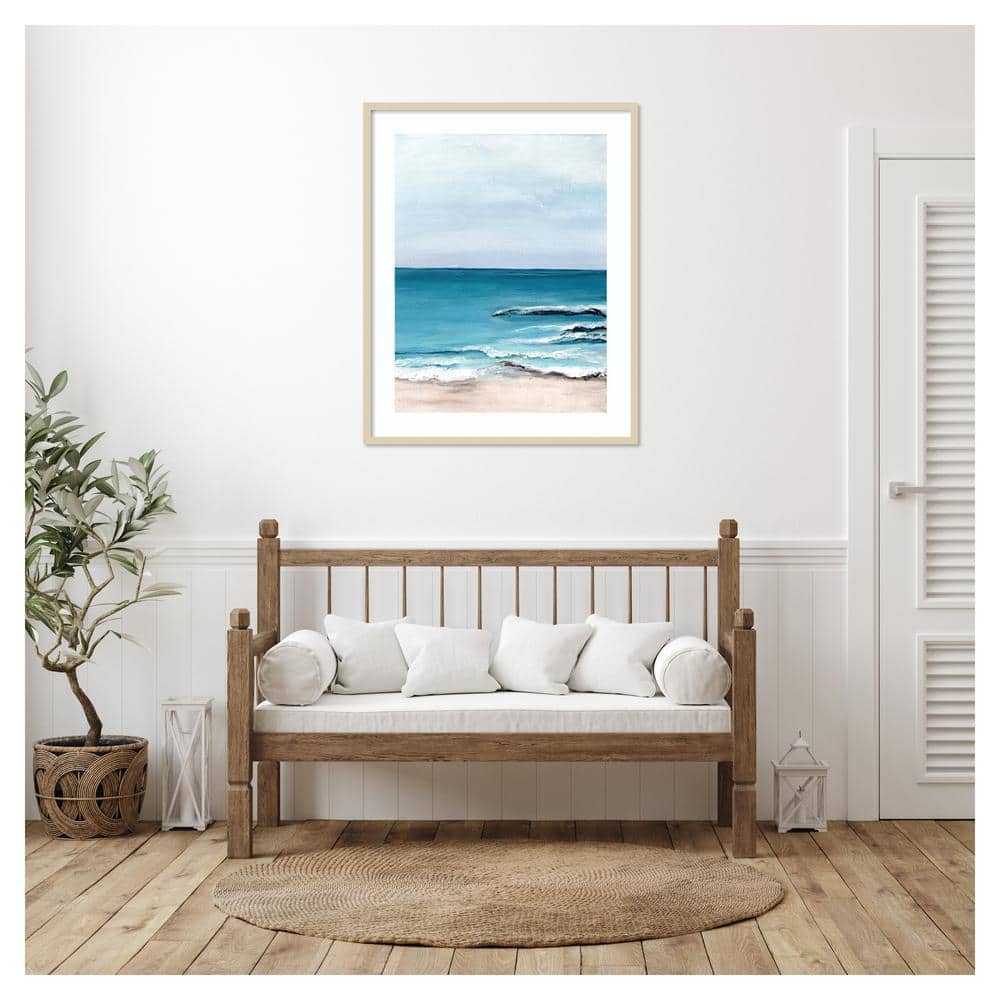 Oceanside View I 33"x41" Svelte Natural Framed Wall Art