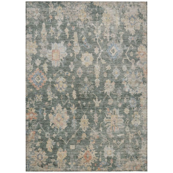 Chantille Machine Washable Indoor/Outdoor Abstract ACN2355 Basil 8 ft. x 10 ft. Area Rug