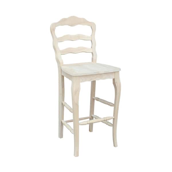 International Concepts Versailles 29.9 in. Unfinished Wood Bar Stool