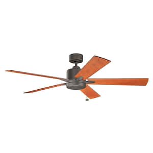 Lucian II 60 in. Indoor Olde Bronze Downrod Mount Ceiling Fan with Pull Chain for Bedrooms or Living Rooms