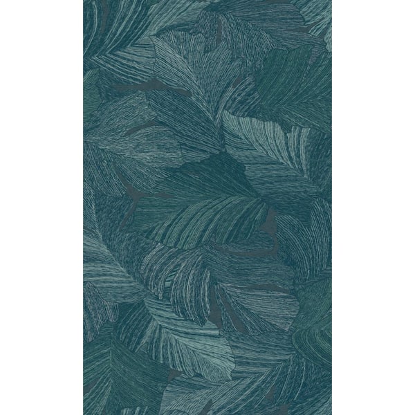 Walls Republic Blue Charming Leaves Tropical All Over Printed Non Woven Non-Pasted Textured Wallpaper 57 Sq. Ft.