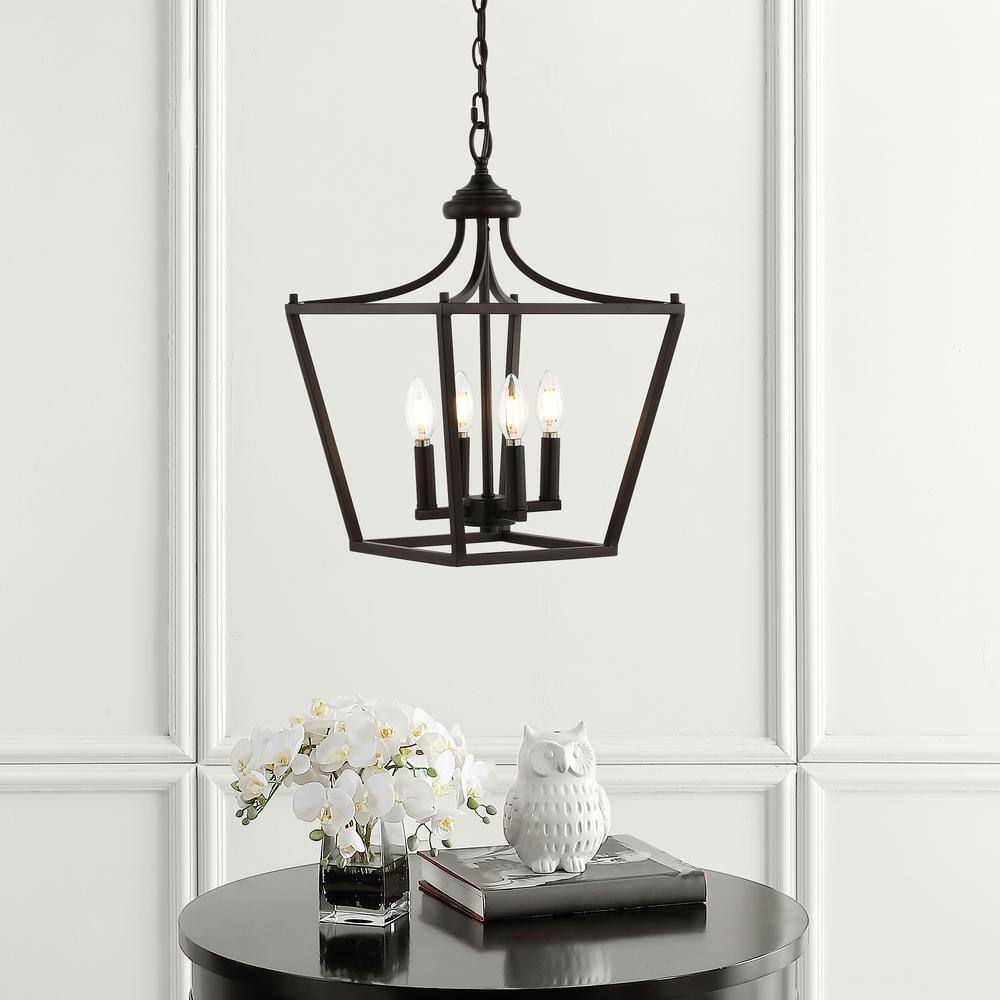Camden 13" 4-Light LED Oil-Rubbed Bronze Farmhouse Pendant Lantern