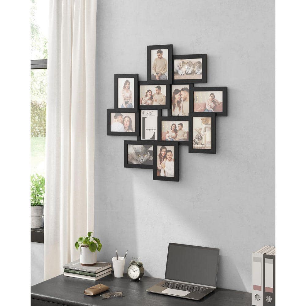 4 in. x 6 in Black Collage Picture Frames, 12-Pack Wall Decor Set