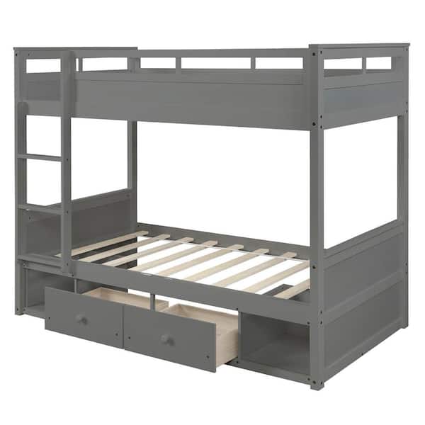 Qualfurn Gray Twin Over Bunk Bed, Argos Home Heavy Duty Bunk Bed Frame Grey