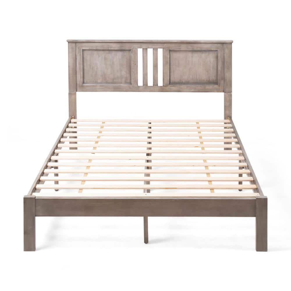 Noble House Norland Grey Wood Queen Bed Frame 71062 - The Home Depot